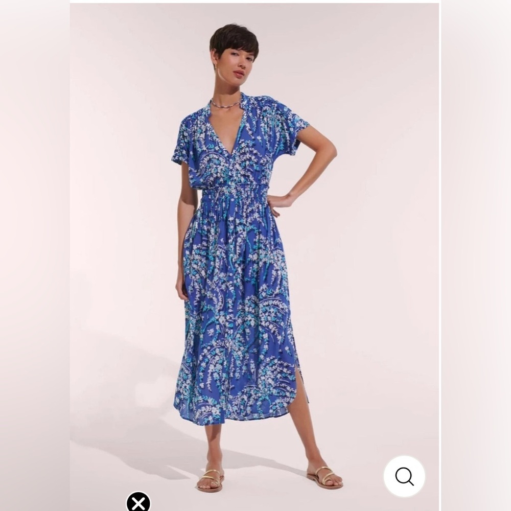 POUPETTE ST. BARTH Becky Long Dress in Royal Palmery XS